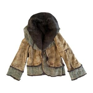 RARE vintage fur & lace patchwork jacket